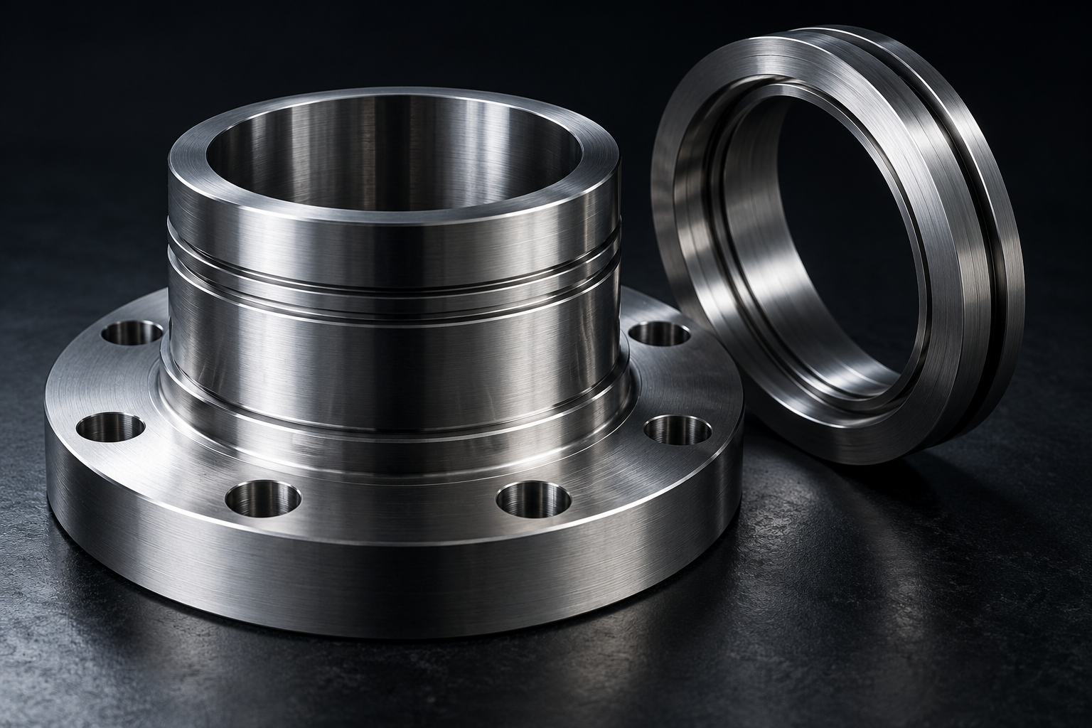 Illustrative machined steel flange and grooved ring